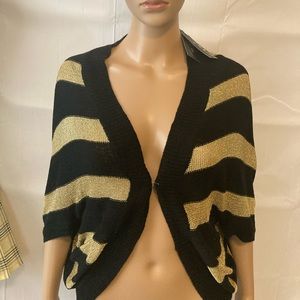 Black and Gold Shimmery Cover up Casual Blouse Top. Size 14. Never Worn